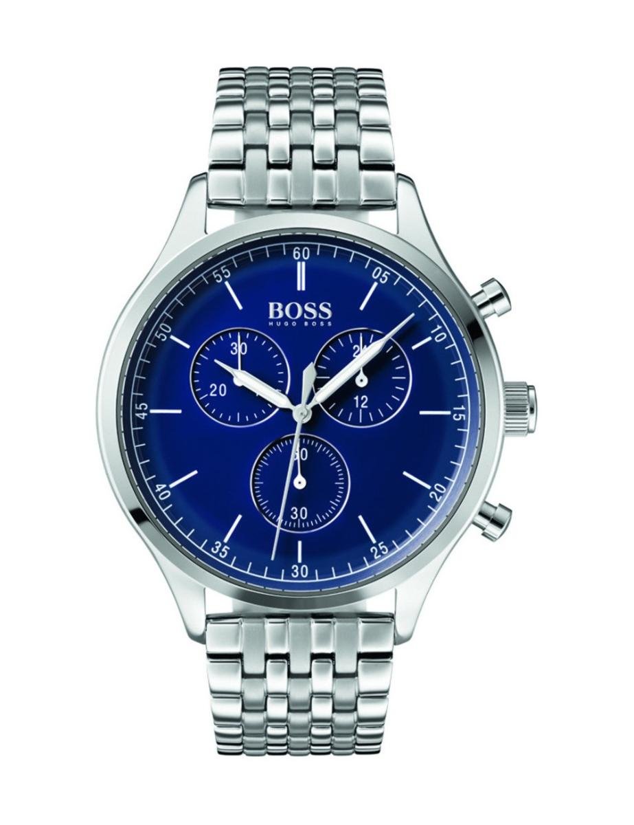 Hugo Boss Companion Chronograph Blue Dial Silver Steel Strap Watch for Men - 1513653