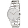 Calvin Klein Stately White Dial Silver Steel Strap Watch for Women - K3G23126