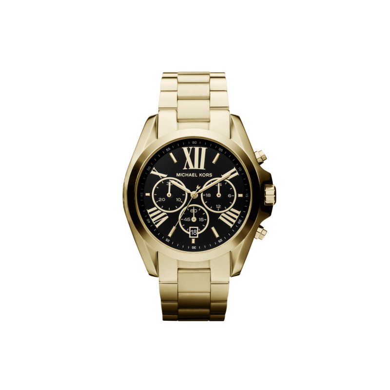 Michael Kors Bradshaw Black Dial Gold Steel Strap Watch for Women - MK5739