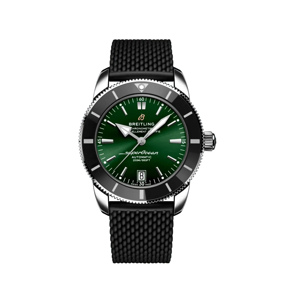 Breitling Superocean Heritage B20 Automatic 46 Green Dial Black Mesh Bracelet Watch for Men - AB2020121L1S1