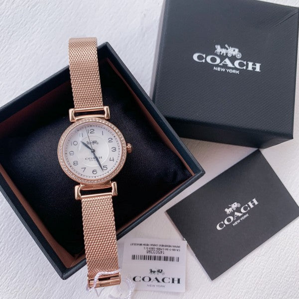 Coach Madison White Dial Rose Gold Mesh Bracelet Watch for Women - 14503398