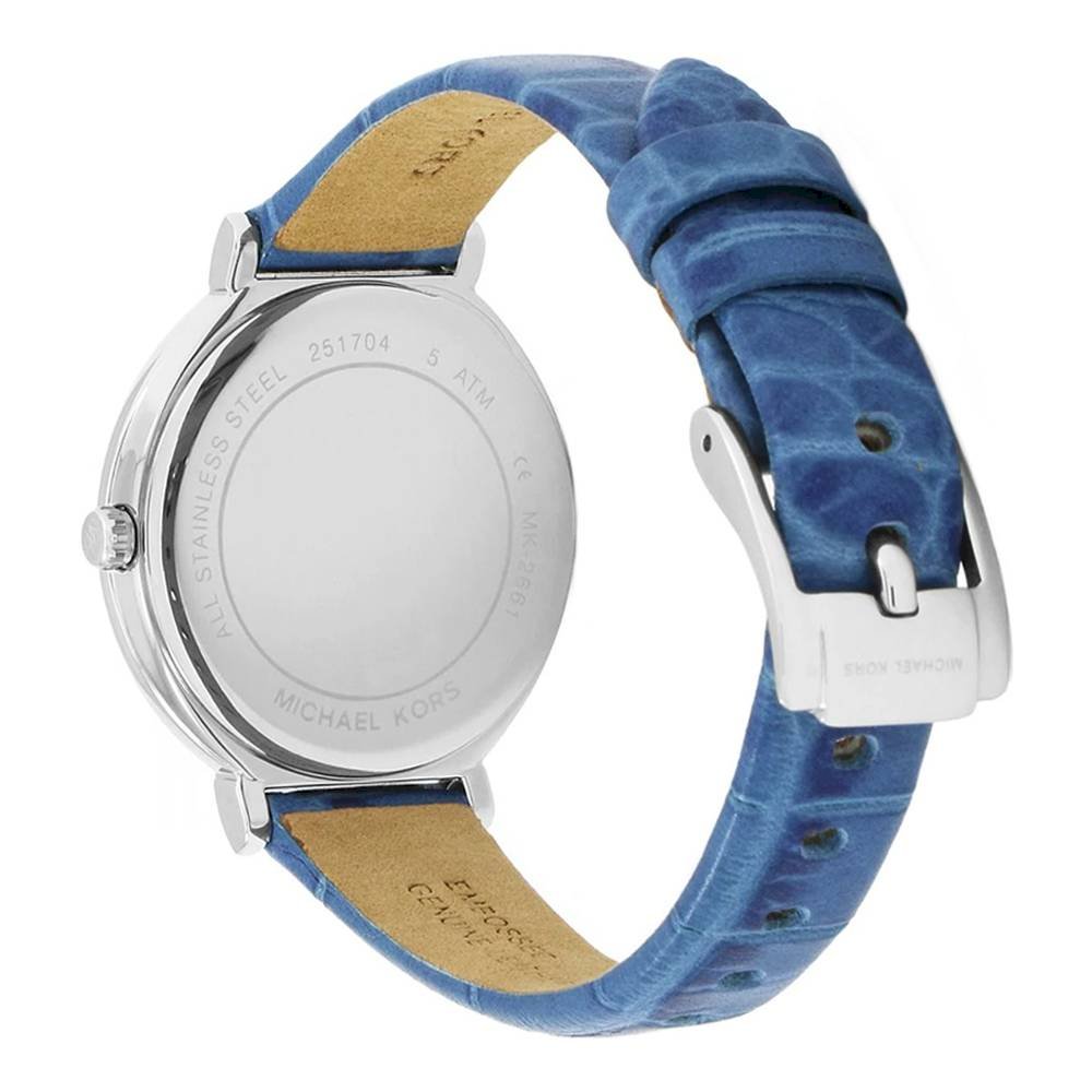 Michael Kors Cinthia Mother of Pearl Dial Blue Leather Strap Watch for Women - MK2661