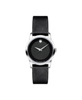 Movado Museum Classic Black Dial Leather Strap 28mm Watch For Women - 0606503