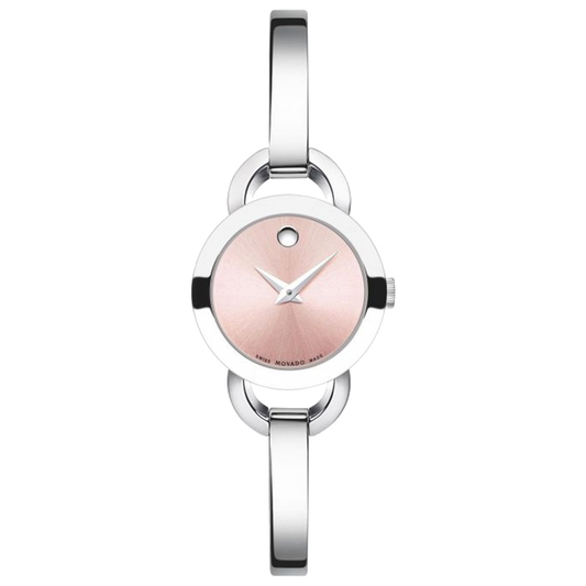 Movado Rondiro 22mm Pink Dial Stainless Steel Watch For Women - 0606797