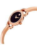 Movado Rondiro 22mm Black Dial Rose Gold Watch For Women - 0607065