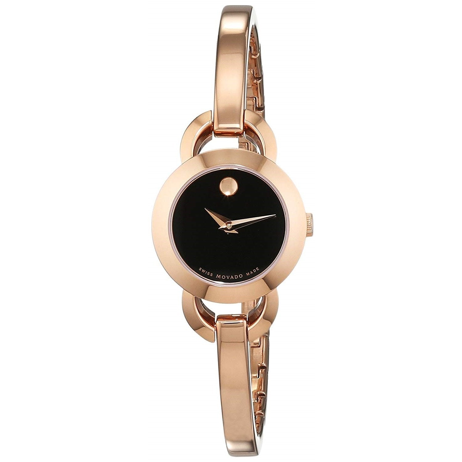 Movado Rondiro 22mm Black Dial Rose Gold Watch For Women - 0607065