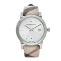 Burberry The City White Dial Beige Leather Strap Watch for Women - BU9113