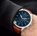 Fossil Townsman Chronograph Blue Dial Brown Leather Strap Watch for Men - FS5279