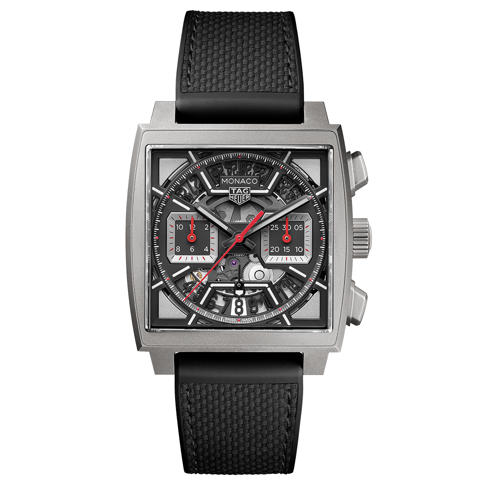 Tag Heuer Monaco Automatic Chronograph Grey Dial Black Nylon Strap Watch for Men - CBL2183.FT6236