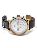 Tommy Hilfiger Evan White Dial Brown Leather Strap Watch for Men - 1710394