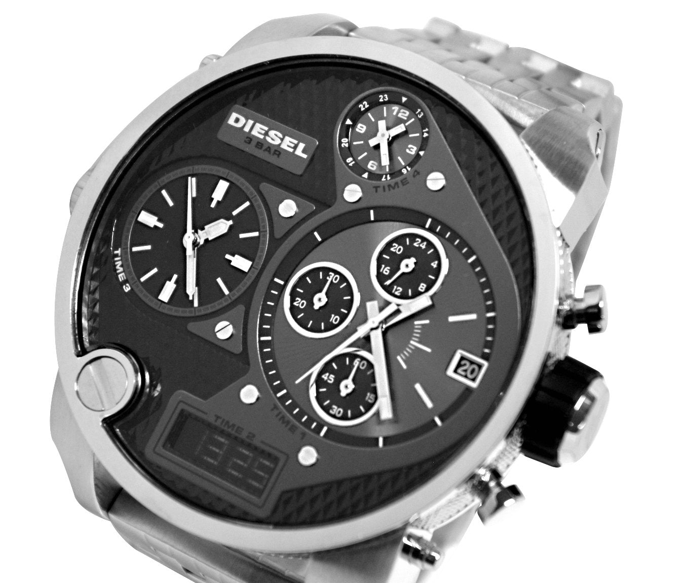 Diesel Mr Daddy 1.0 Black Dial Stainless Steel Stainless Watch For Men - DZ7221