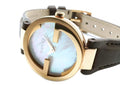Gucci Interlocking Mother of Pearl Dial Brown Leather Strap Watch For Women - YA133516