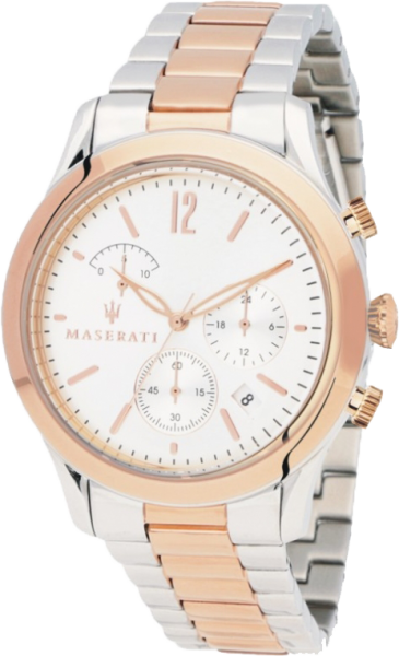 Maserati Tradizione White Dial Two Tone Stainless Steel Strap Watch For Men - R8873625001