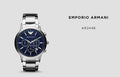 Emporio Armani Renato Chronograph Blue Dial Silver Steel Strap Watch For Men - AR2448