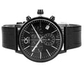 Calvin Klein Post Minimal Chronograph Black Dial Black Leather Strap Watch for Men - K7627401