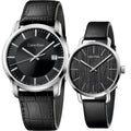 Calvin Klein Even Black Dial Black Leather Strap Watch for Women - K7B231C1