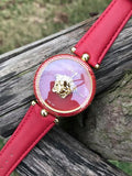 Versace Palazzo Empire Red Dial Red Leather Strap Watch for Women - VCO120017