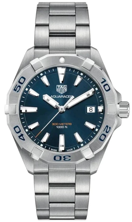 Tag Heuer Aquaracer Blue Dial Silver Steel Strap Watch for Men - WBD1112.BA0928