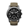 Marc Jacobs Larry Chronograph Black Dial Olive Leather Strap Watch for Men - MBM5034