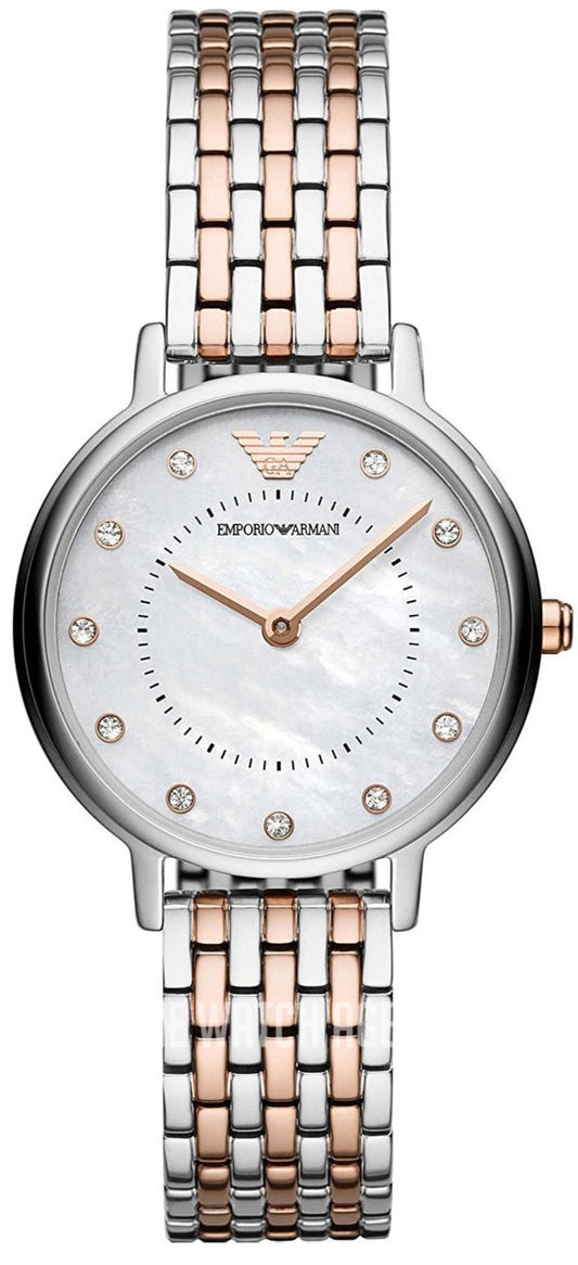 Emporio Armani Mother of Pearl Dial Two Tone Stainless Steel Watch For Women - AR11094