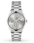 Gucci G Timeless Bee Motif Silver Dial Silver Steel Strap Watch For Women - YA1264126