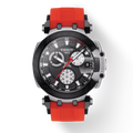 Tissot T Race Chronograph Black Dial Red Rubber Strap Watch For Men - T115.417.27.051.00