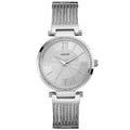 Guess Soho Silver DIal Stainless Steel Mesh Bracelet Watch For Women - W0638L1