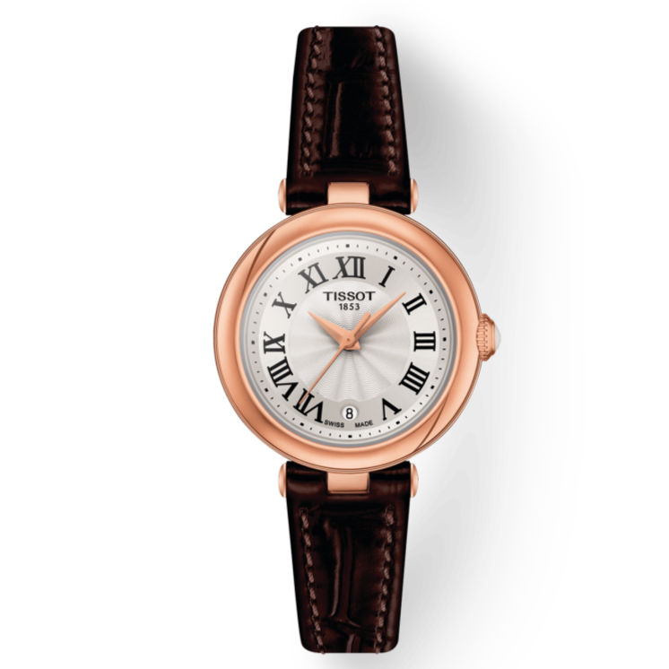 Tissot Bellissima Small Lady White Dial Brown Leather Strap Watch For Women - T126.010.36.013.00