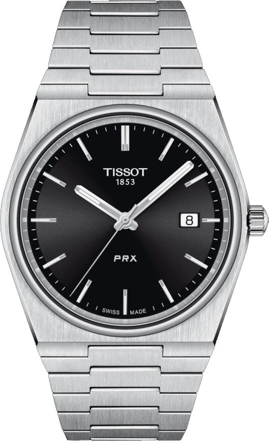 Tissot PRX Quartz Stainless Steel Black Dial Watch For Men - T137.410.11.051.00