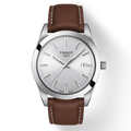 Tissot Gentleman Silver Dial Brown Leather Strap Watch For Men - T127.410.16.031.00