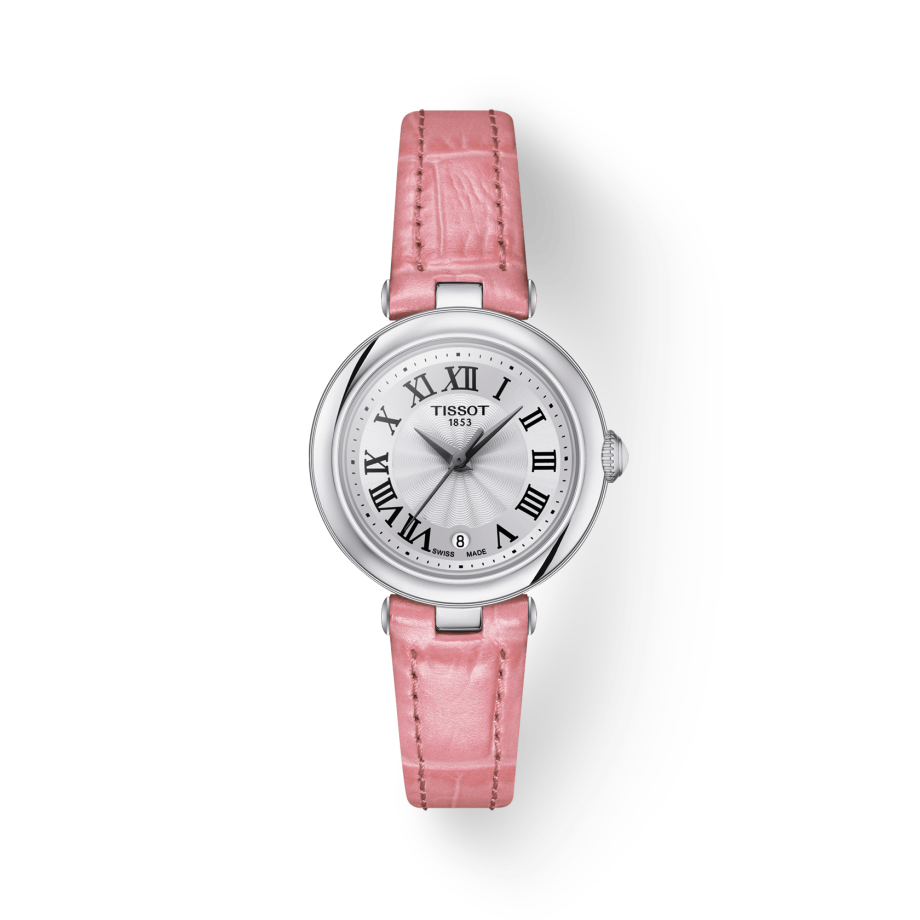 Tissot Bellissima Small Lady Silver Dial Pink Leather Strap Watch For Women - T126.010.16.013.01