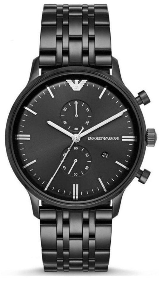 Emporio Armani Chronograph Black Dial Black Steel Strap Watch For Men - AR1934