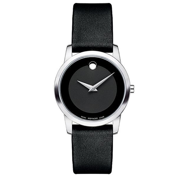 Movado Museum Classic Black Dial Leather Strap 28mm Watch For Women - 0606503