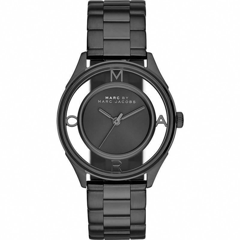 Marc Jacobs Tether Black Transparent Dial Black Stainless Steel Strap Watch for Women - MBM3419