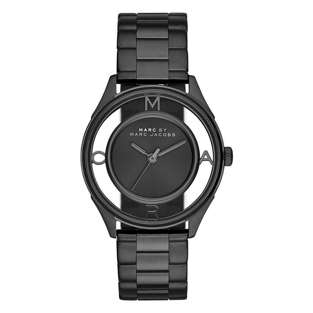 Marc Jacobs Tether Black Transparent Dial Black Stainless Steel Strap Watch for Women - MBM3415