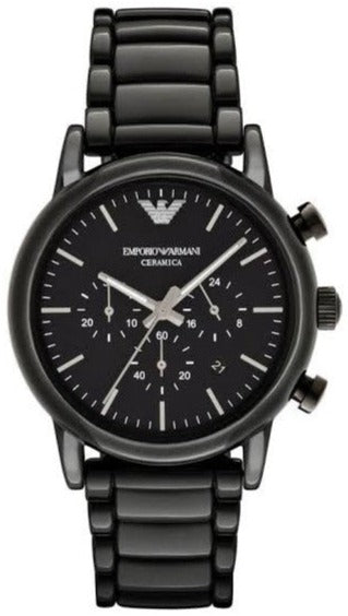 Emporio Armani Luigi Chronograph Black Dial Black Stainless Steel Watch For Men - AR1507