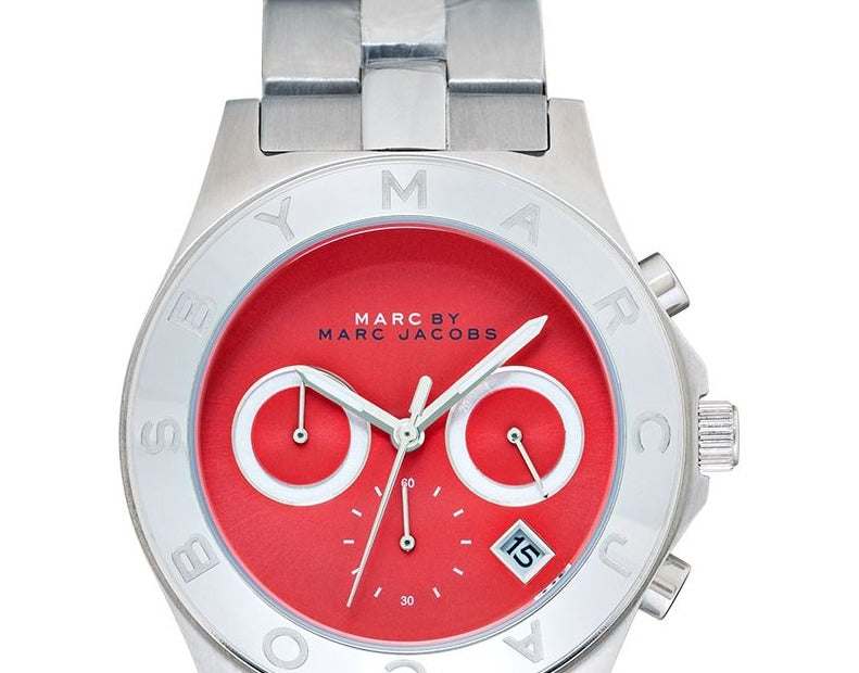 Marc Jacobs Marc Blade Orange Dial Silver Stainless Steel Strap Watch for Women - MBM3306