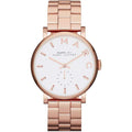 Marc Jacobs Baker White Dial Rose Gold Stainless Steel Strap Watch for Women - MBM3244