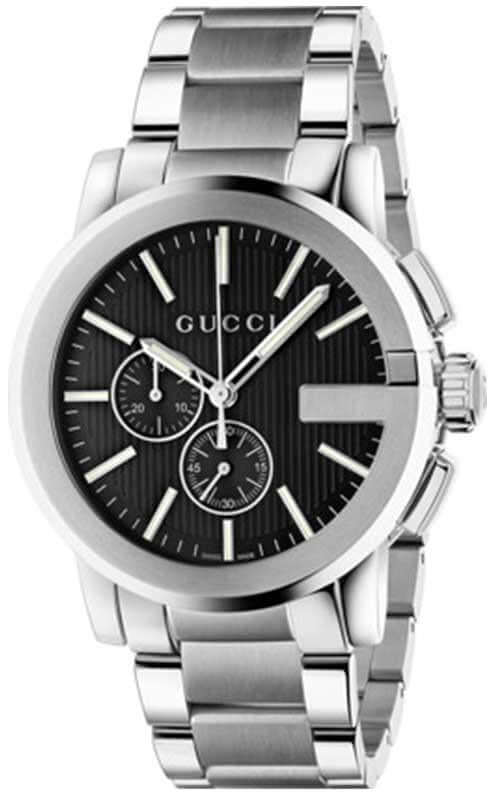 Gucci G Chrono Black Dial Stainless Steel Watch For Men - YA101204