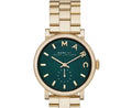 Marc Jacobs Baker Green Dial Gold Stainless Steel Strap Watch for Women - MBM3245