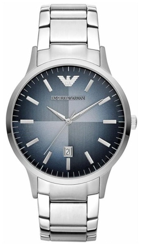 Emporio Armani Renato Blue Dial Silver Steel Strap Watch For Men - AR2472