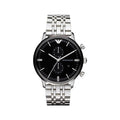 Emporio Armani Classic Chronograph Black Dial Silver Steel Strap Watch For Men - AR0389