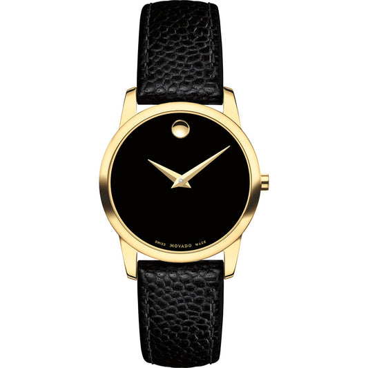 Movado Museum Classic Black Dial 28mm Watch For Women - 0607016