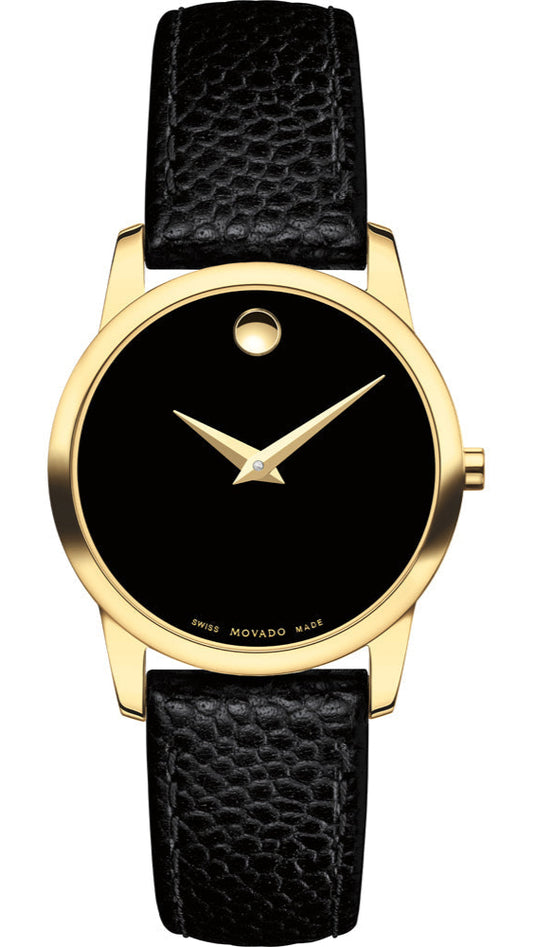 Movado Museum Classic Black Dial 28mm Watch For Women - 0607016