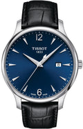 Tissot T Classic Tradition Blue Dial Black Leather Strap Watch For Men - T063.610.16.047.00