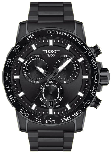 Tissot Supersport Chrono Black Dial Black Steel Strap Watch For Men - T125.617.33.051.00