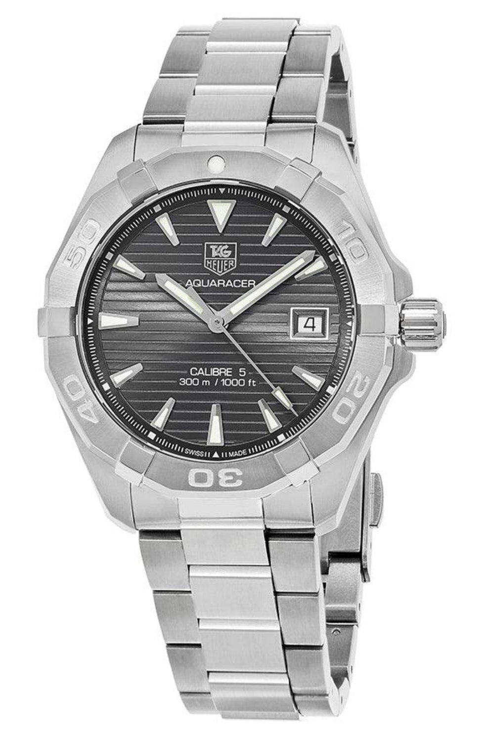 Tag Heuer Aquaracer Automatic 41mm Anthracite Dial Silver Steel Strap Watch for Men - WAY2113.BA0928