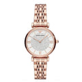 Emporio Armani T-Bar Gianni Crystal Pave Dial Rose Gold Steel Strap Watch For Women - AR11244