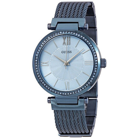 Guess Soho Blue Dial with Diamonds Blue Stainless Steel Strap Watch For Women - W0638L3