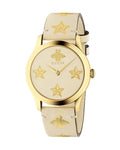 Gucci G Timeless White Dial White Leather Strap Watch For Women - YA1264096